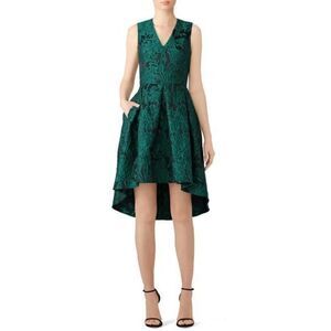 SLATE & WILLOW Green Printed Jacquard Gabi Dress US 8